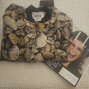 Silk 90s Vintage Jacket with Shell Print